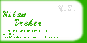 milan dreher business card
